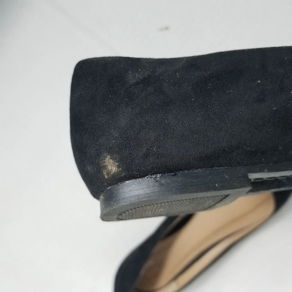 A NEW DAY BLACK SMALL HEEL SLIP ONS SIZE 9
